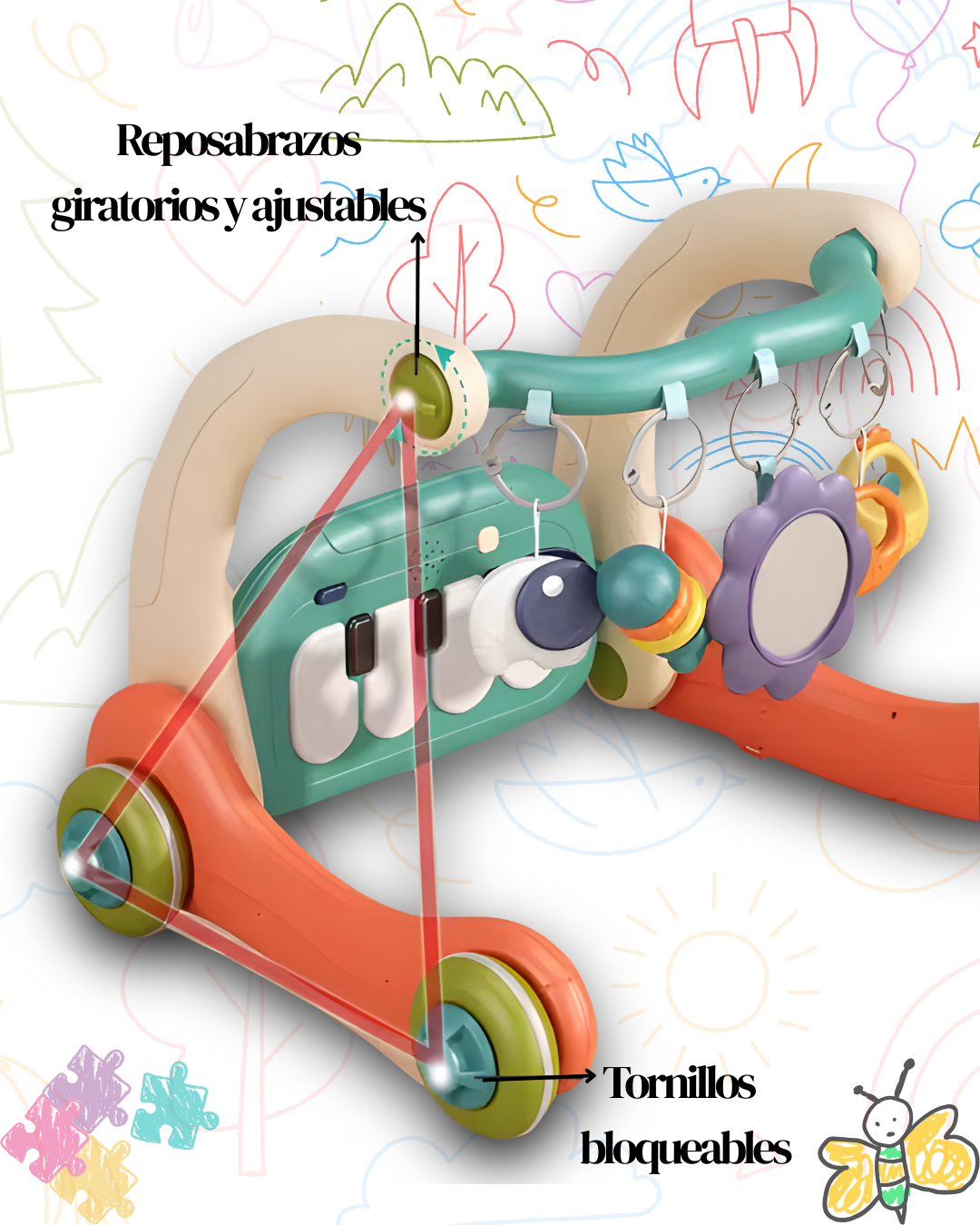 GIMNASIO CAMINADOR PARA BEBE 2 NE 1