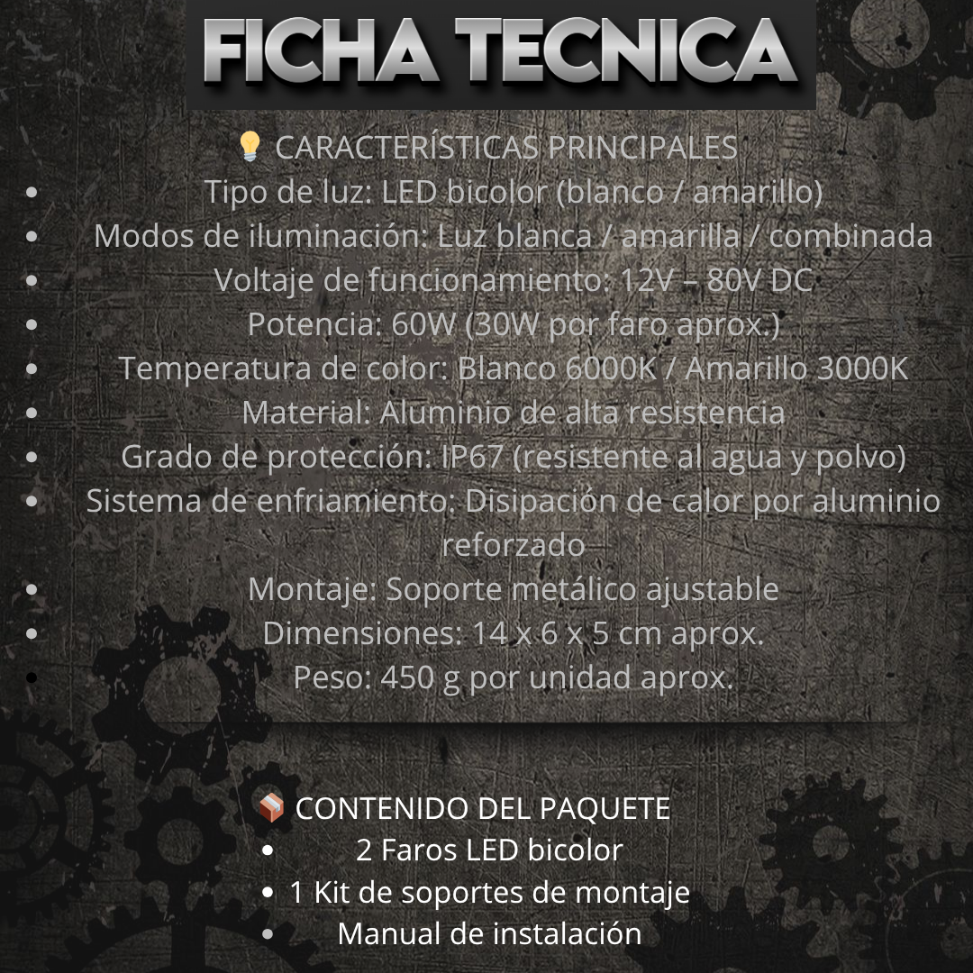 Kit de Faros LED Duales 10 Lentes