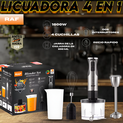LICUADORA DE MANO POTENTE  4 EN 1 RAF