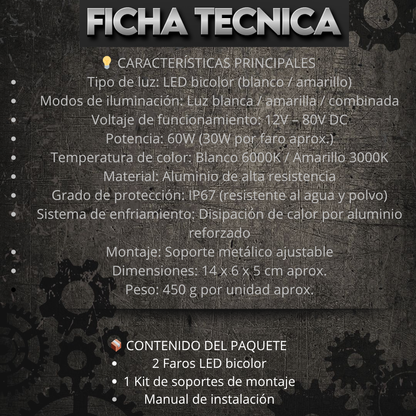 Kit de Faros LED Duales 10 Lentes