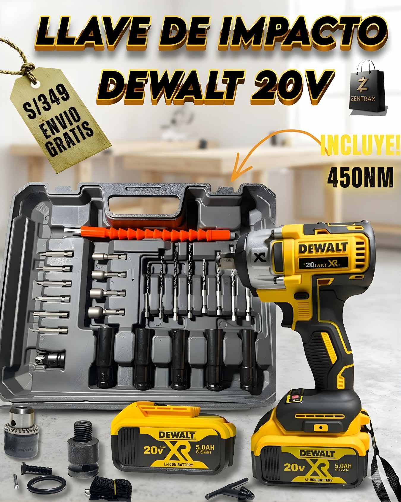 Llave de impacto DeWaLt 20V