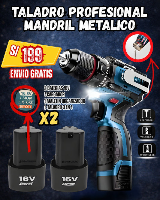 Taladro Biyoti Inalámbrico Súper Potente