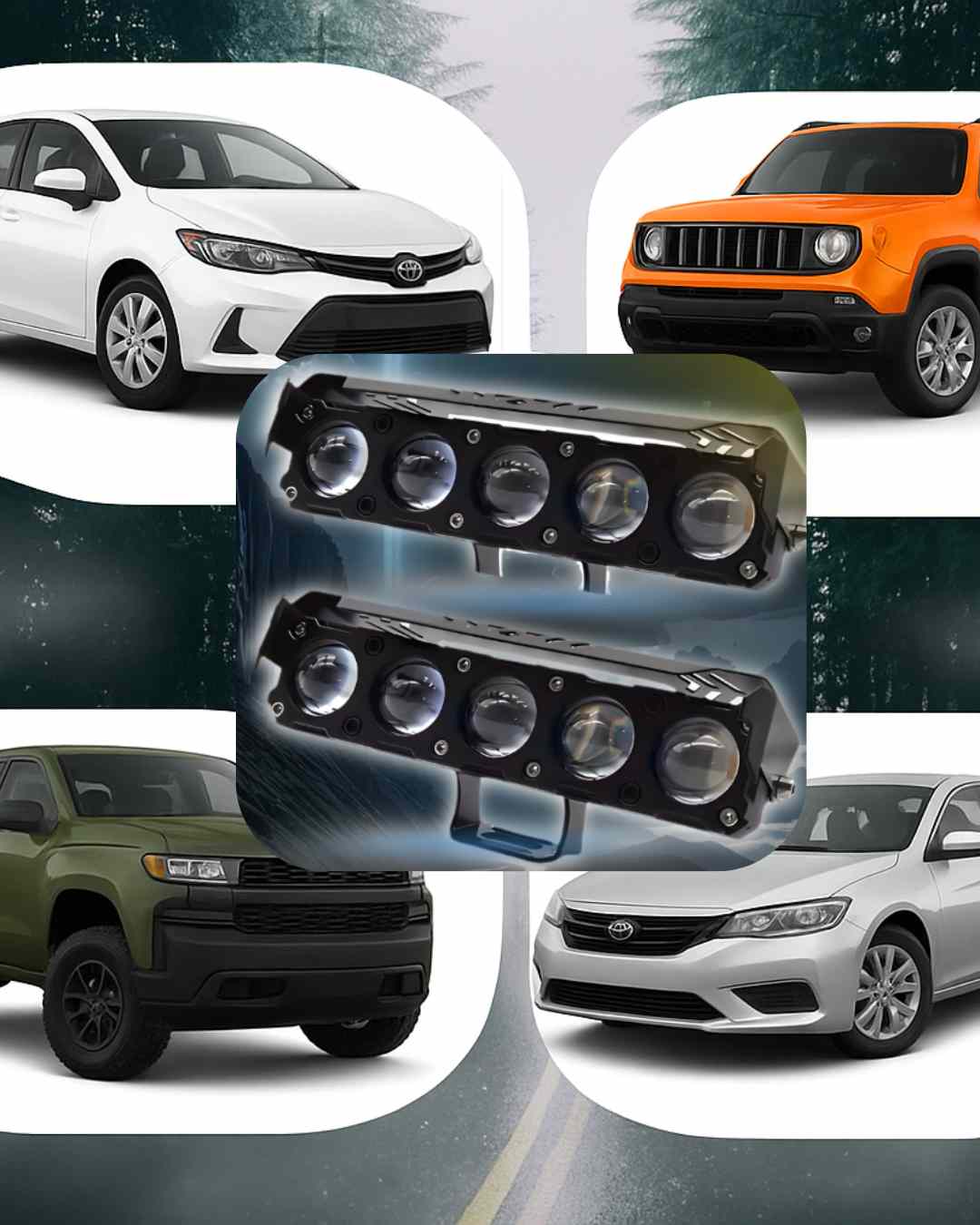 Faros Led Potente Ambar 2 en 1