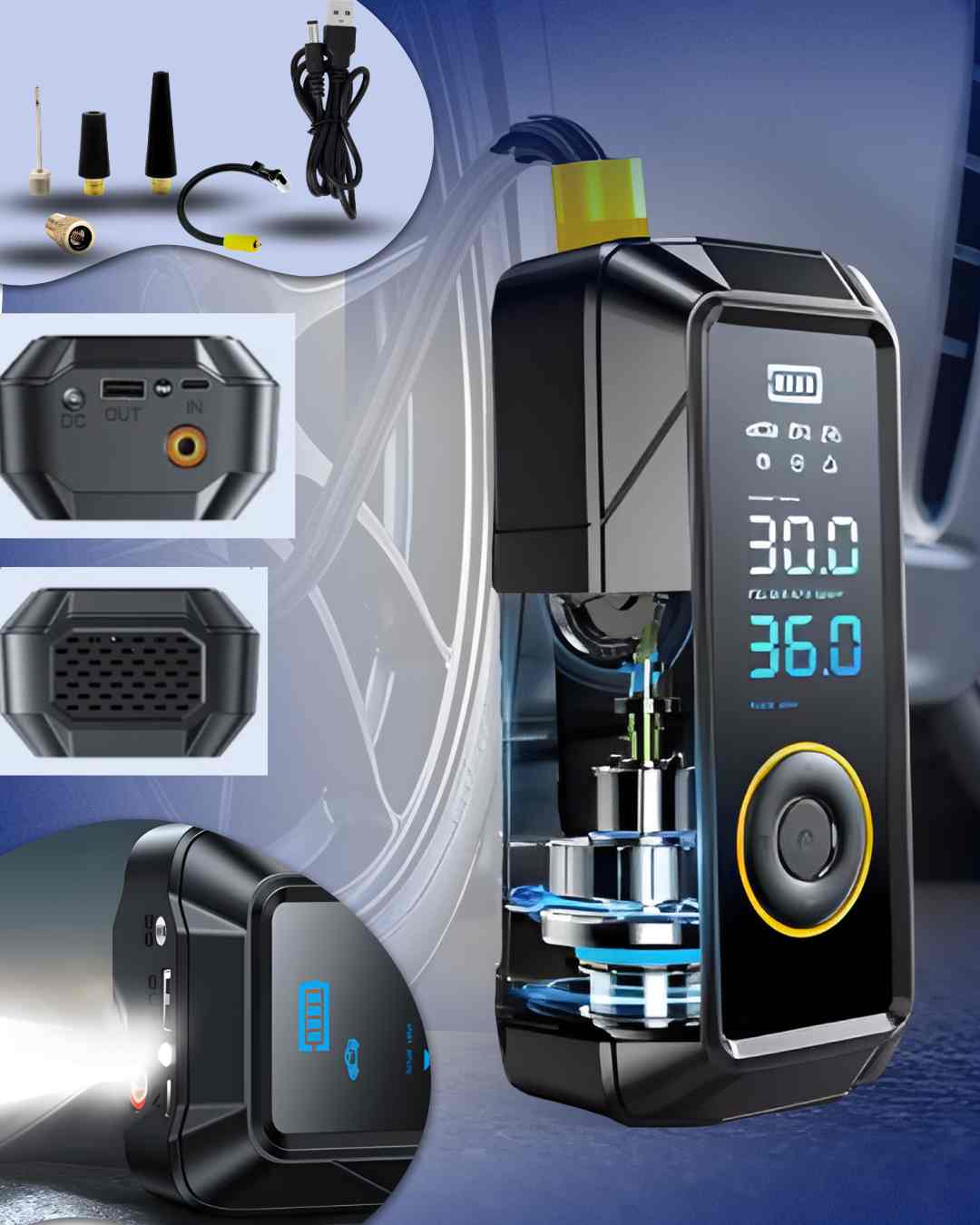 Comprensor De Aire Digital Portátil