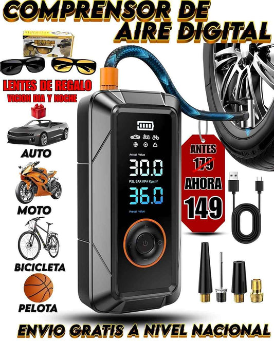 Comprensor De Aire Digital Portátil